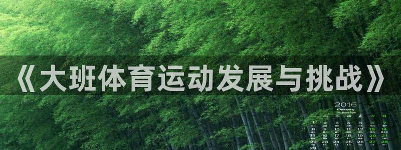 oety欧亿：《大班体育运动发展与挑战》